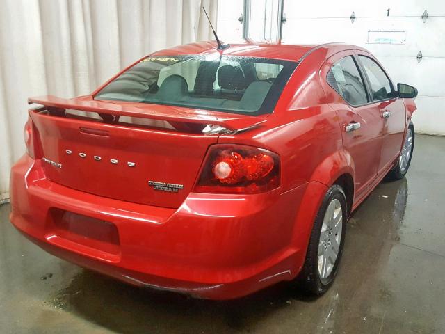 1B3BD4FB8BN515395 - 2011 DODGE AVENGER EX RED photo 4