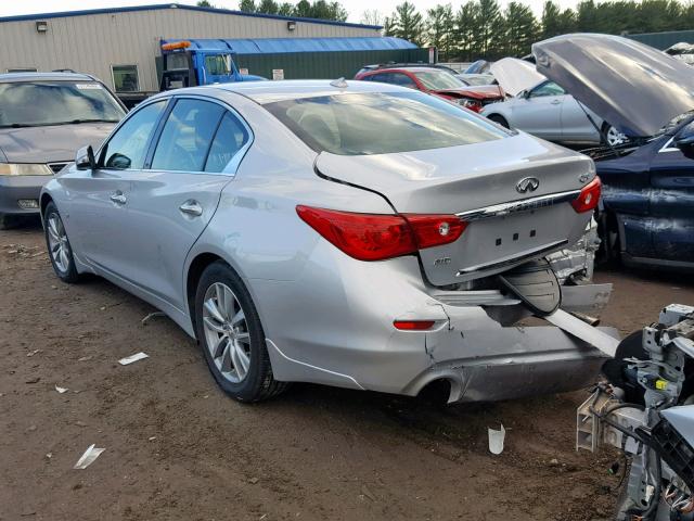 JN1BV7AR7FM399168 - 2015 INFINITI Q50 BASE SILVER photo 3