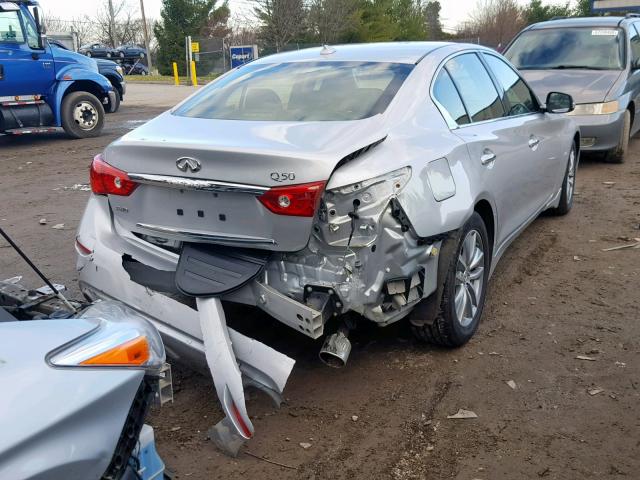 JN1BV7AR7FM399168 - 2015 INFINITI Q50 BASE SILVER photo 4