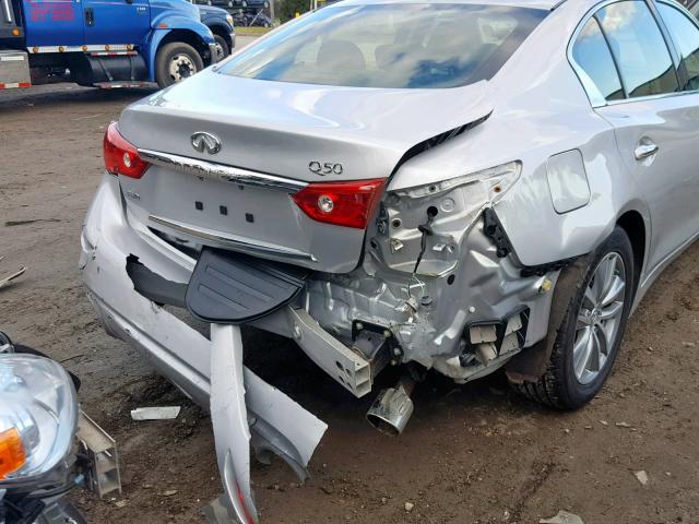 JN1BV7AR7FM399168 - 2015 INFINITI Q50 BASE SILVER photo 9