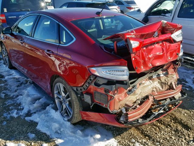3FA6P0K97GR125398 - 2016 FORD FUSION TIT RED photo 3