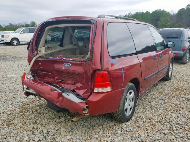 2FMZA51684BA72522 - 2004 FORD FREESTAR S RED photo 4