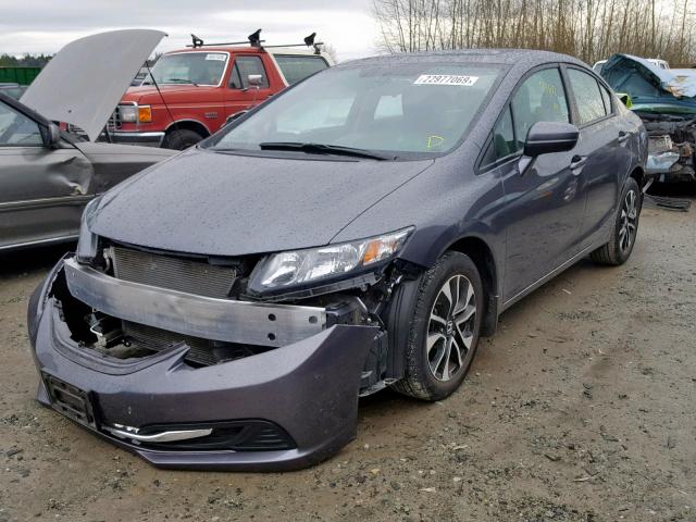 2HGFB2F86FH557000 - 2015 HONDA CIVIC EX GRAY photo 2