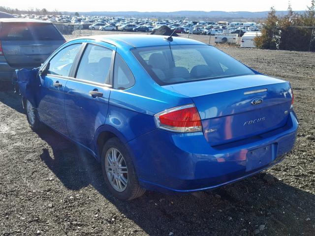 1FAHP3FN6BW195143 - 2011 FORD FOCUS SE BLUE photo 3