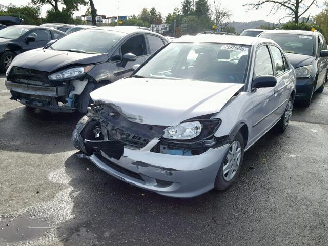 1HGES16385L007356 - 2005 HONDA CIVIC DX V SILVER photo 2