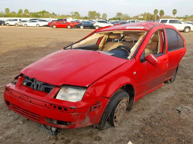 3VWRB69M42M100528 - 2002 VOLKSWAGEN JETTA GL RED photo 2