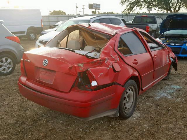 3VWRB69M42M100528 - 2002 VOLKSWAGEN JETTA GL RED photo 4