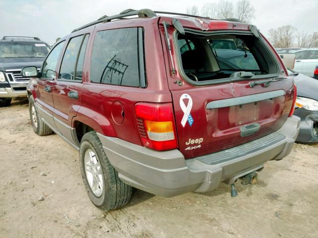 1J4GW48S93C556010 - 2003 JEEP GRAND CHER MAROON photo 3