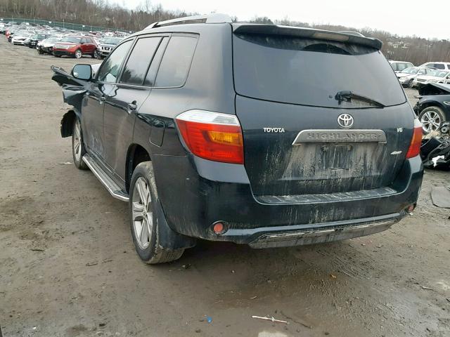 JTEES43AX82105717 - 2008 TOYOTA HIGHLANDER BLACK photo 3