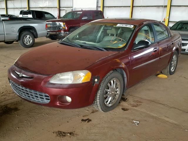 1C3EL56R32N101799 - 2002 CHRYSLER SEBRING LX BURGUNDY photo 2