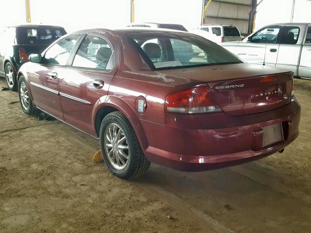 1C3EL56R32N101799 - 2002 CHRYSLER SEBRING LX BURGUNDY photo 3