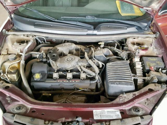 1C3EL56R32N101799 - 2002 CHRYSLER SEBRING LX BURGUNDY photo 7