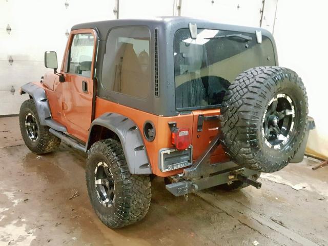 1J4FA49S0YP804329 - 2000 JEEP WRANGLER / ORANGE photo 3