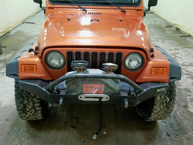 1J4FA49S0YP804329 - 2000 JEEP WRANGLER / ORANGE photo 7