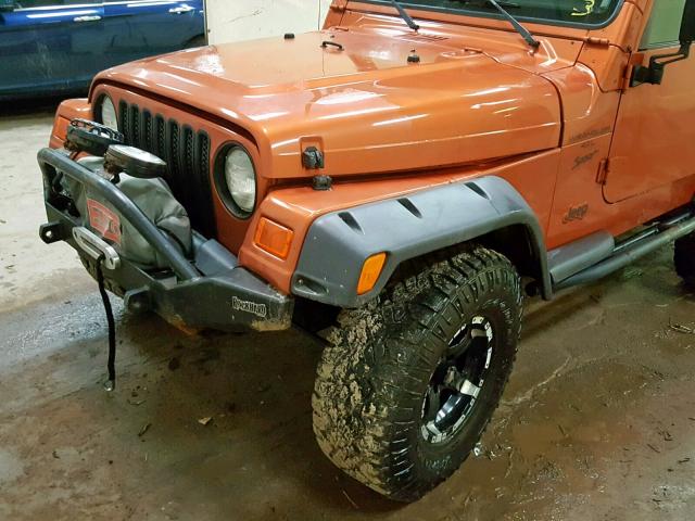 1J4FA49S0YP804329 - 2000 JEEP WRANGLER / ORANGE photo 9