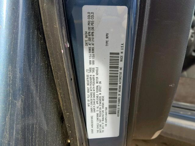 4S4BP61C456317568 - 2005 SUBARU LEGACY OUT BLUE photo 10