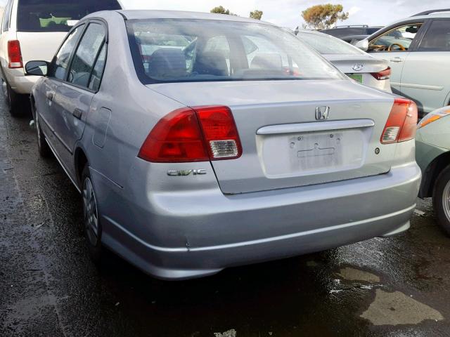 2HGES163X4H565902 - 2004 HONDA CIVIC DX V SILVER photo 3