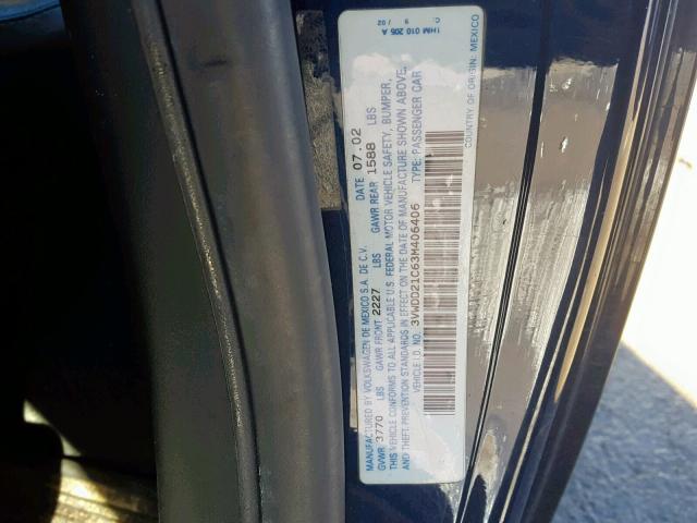 3VWDD21C63M406406 - 2003 VOLKSWAGEN NEW BEETLE Mavi foto 10