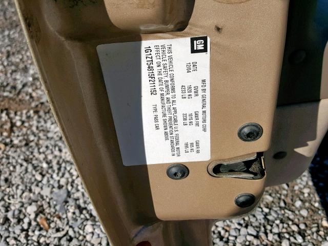 1G1ZT54815F211152 - 2005 CHEVROLET MALIBU LS GOLD photo 10