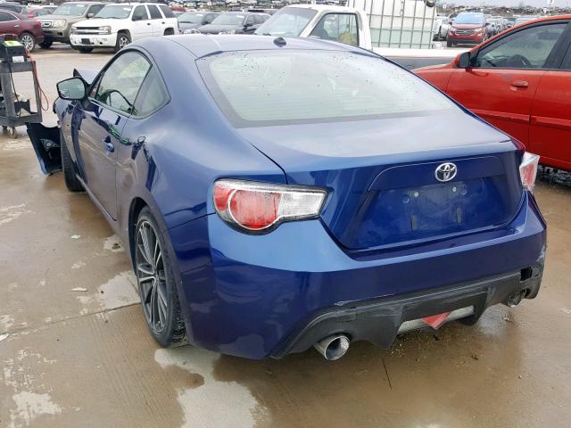 JF1ZNAA1XD1710891 - 2013 TOYOTA SCION FR-S BLUE photo 3