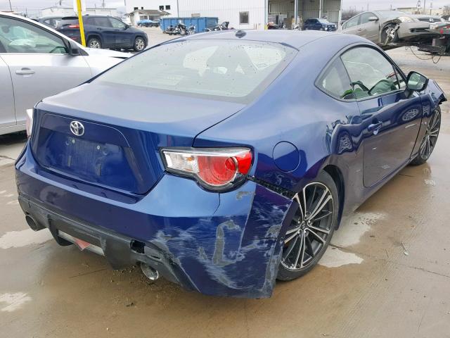 JF1ZNAA1XD1710891 - 2013 TOYOTA SCION FR-S BLUE photo 4