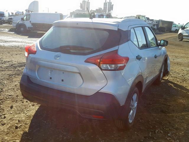 3N1CP5CU8JL540935 - 2018 NISSAN KICKS S SILVER photo 4