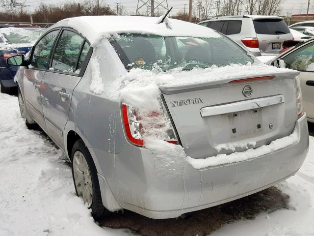 3N1AB6AP3CL762147 - 2012 NISSAN SENTRA 2.0 SILVER photo 3