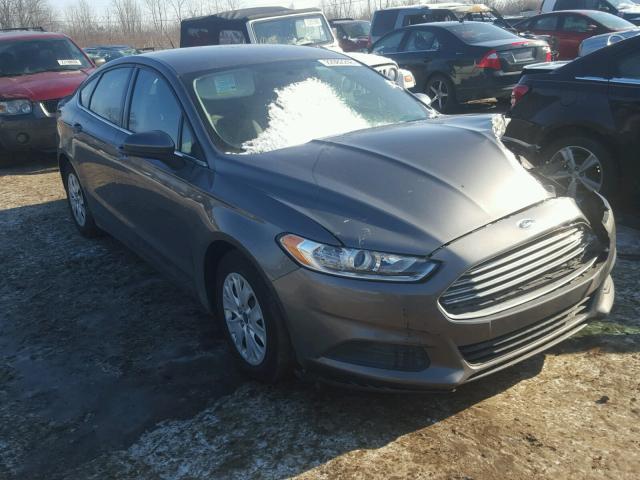 3FA6P0G73DR116734 - 2013 FORD FUSION S GRAY photo 1