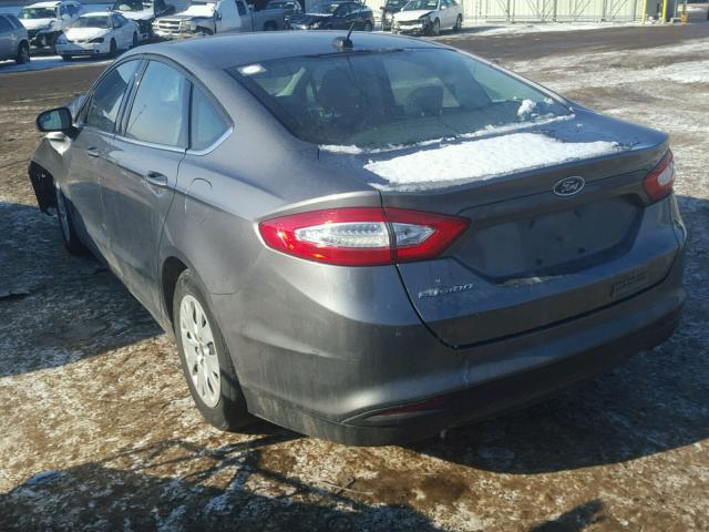 3FA6P0G73DR116734 - 2013 FORD FUSION S GRAY photo 3