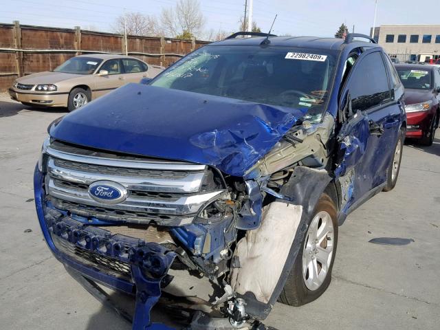 2FMDK4JC9DBC85132 - 2013 FORD EDGE SEL BLUE photo 2