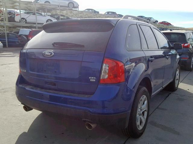 2FMDK4JC9DBC85132 - 2013 FORD EDGE SEL BLUE photo 4