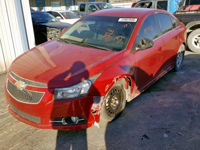 1G1PF5S91B7163734 - 2011 CHEVROLET CRUZE LT RED photo 2