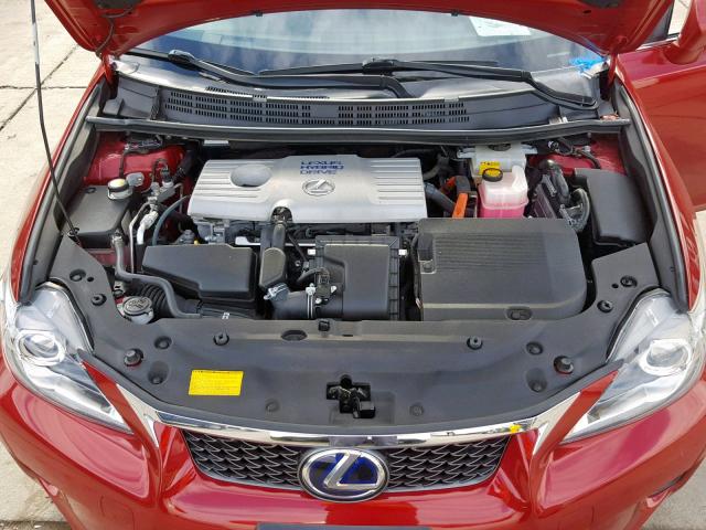 JTHKD5BH9D2128811 - 2013 LEXUS CT 200 RED photo 7