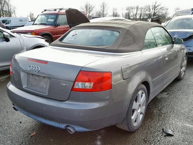 WAUAC48H46K010795 - 2006 AUDI A4 1.8 CAB GRAY photo 4