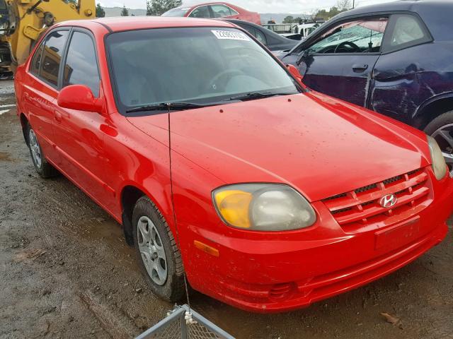 KMHCG45C94U517794 - 2004 HYUNDAI ACCENT GL RED photo 1