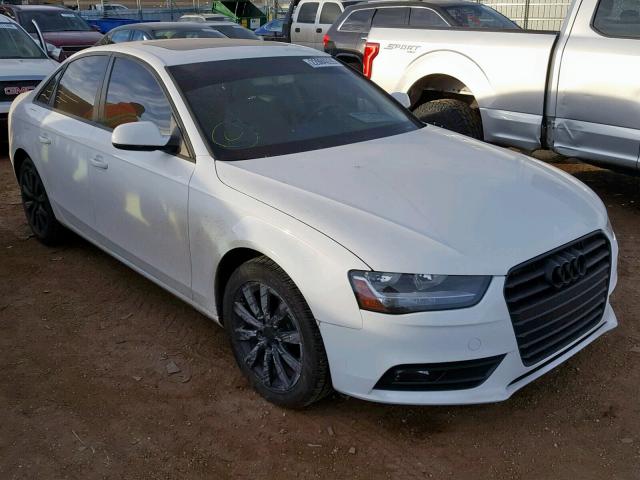 WAUAFAFL7DA126055 - 2013 AUDI A4 PREMIUM WHITE photo 1