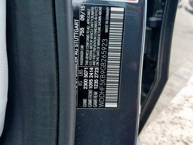 WDDHF5KB9GB265923 - 2016 MERCEDES-BENZ E 350 CHARCOAL photo 10