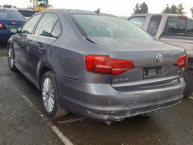 3VWD17AJ1FM334989 - 2015 VOLKSWAGEN JETTA SE GRAY photo 3