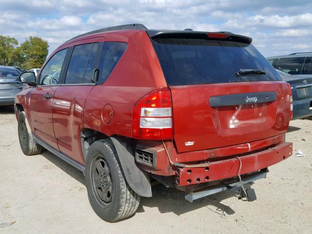 1J8FT47W07D211178 - 2007 JEEP COMPASS RED photo 3