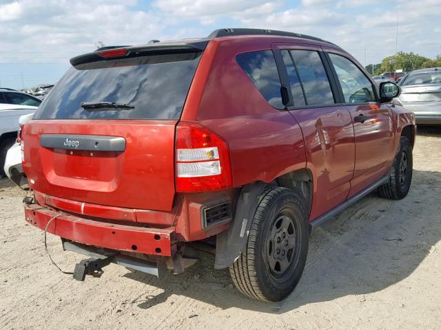 1J8FT47W07D211178 - 2007 JEEP COMPASS RED photo 4