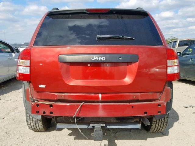 1J8FT47W07D211178 - 2007 JEEP COMPASS RED photo 9