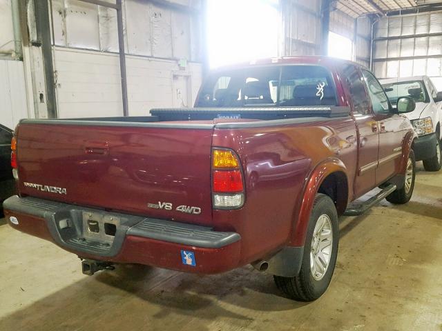 5TBBT48134S453688 - 2004 TOYOTA TUNDRA ACC RED photo 4