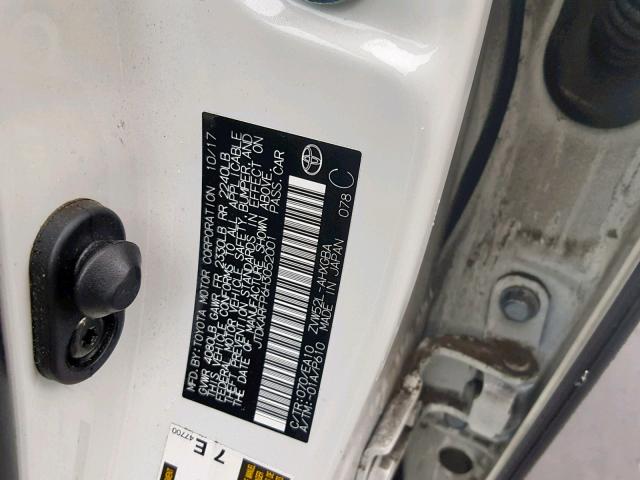 JTDKARFP6H3052001 - 2017 TOYOTA PRIUS PRIM 白色 照片 10