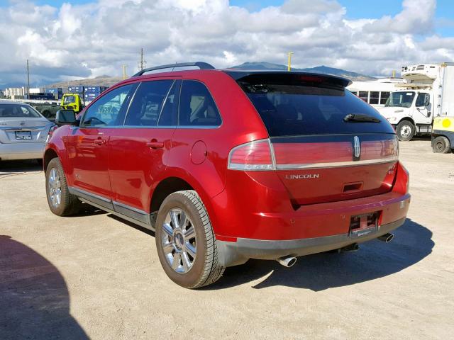 2LMDU88C67BJ04438 - 2007 LINCOLN MKX RED photo 3