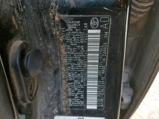 2T1BU4EE6BC613242 - 2011 TOYOTA COROLLA BA Qara foto 10