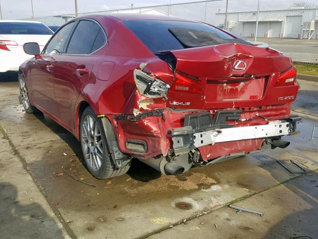 JTHBK262765000515 - 2006 LEXUS IS 250 RED photo 3