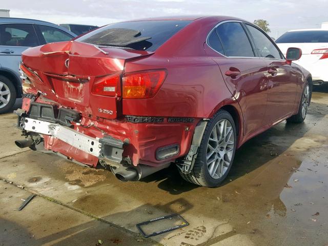 JTHBK262765000515 - 2006 LEXUS IS 250 RED photo 4