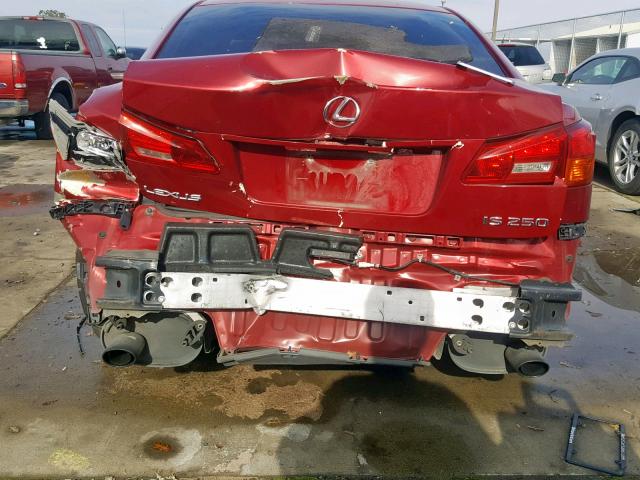 JTHBK262765000515 - 2006 LEXUS IS 250 RED photo 9