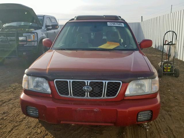 JF1SF656X2H741063 - 2002 SUBARU FORESTER S RED photo 9