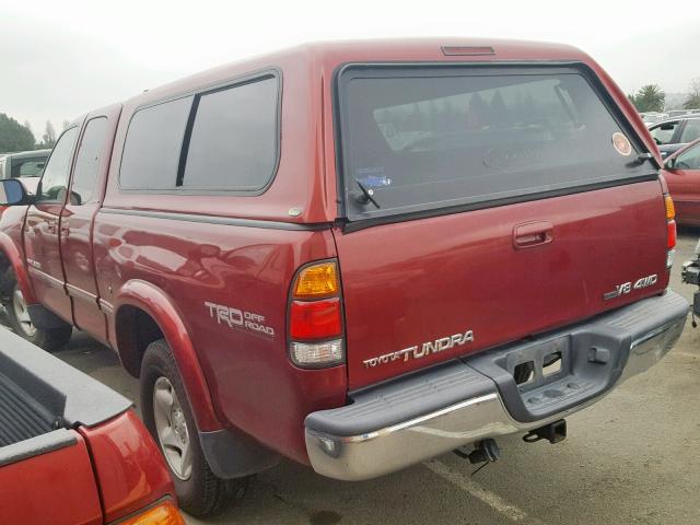 5TBBT48191S217655 - 2001 TOYOTA TUNDRA ACC BURGUNDY photo 3